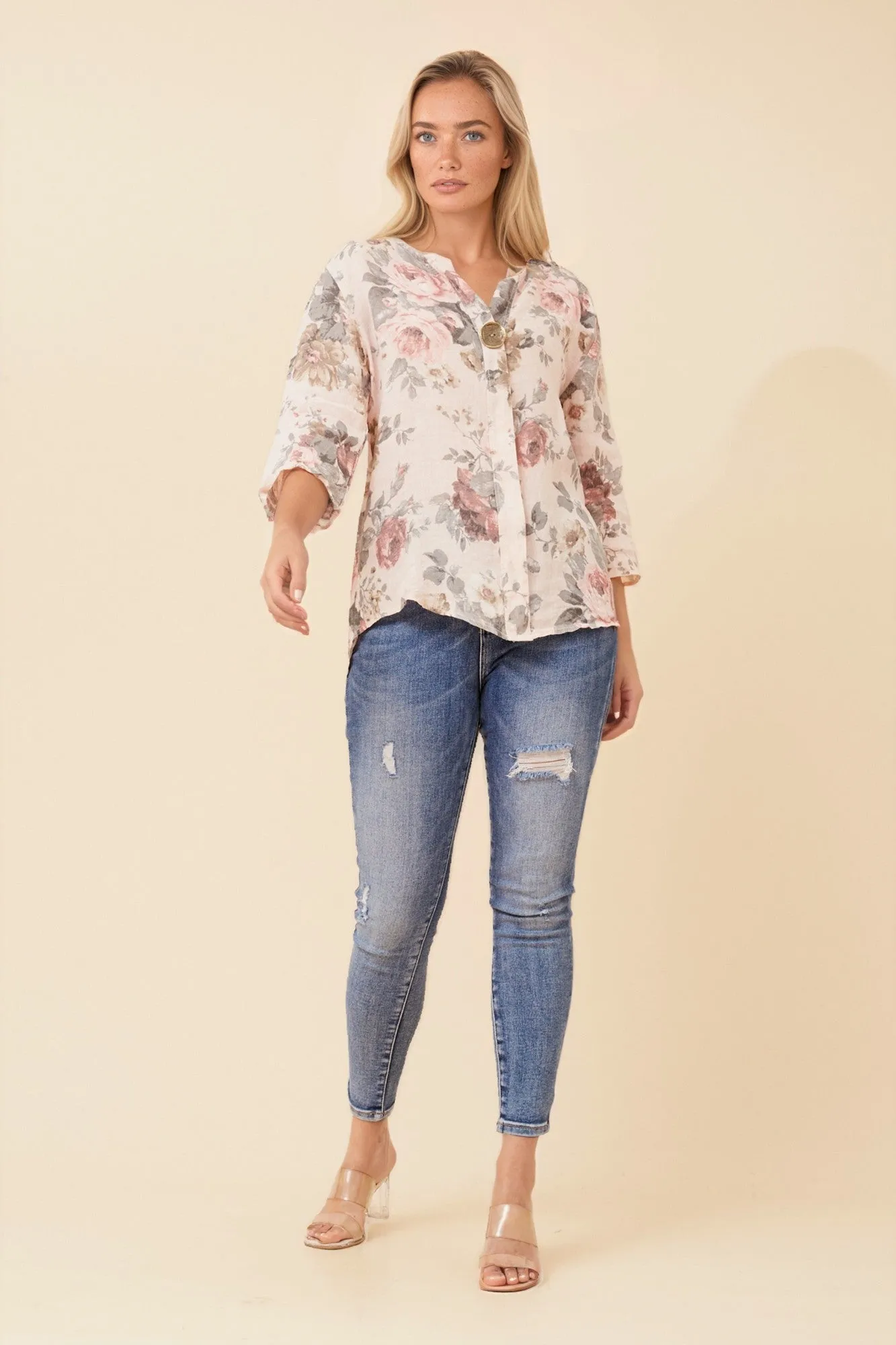 PALERMO FLORAL LINEN TOP sold by Rockmans product image thumbnail 4