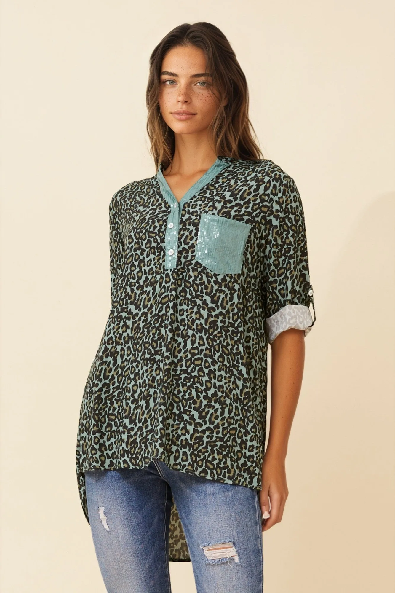 ROSETTA ANIMAL PRINT SHIRT sold by Rockmans product image thumbnail 3