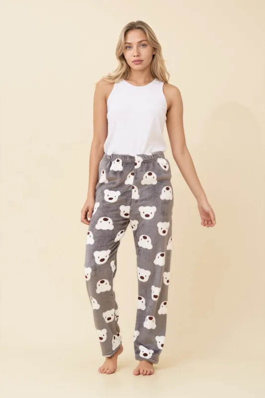 LEE TEDDY PRINT PLUSH PYJAMA PANTS made by Rockmans