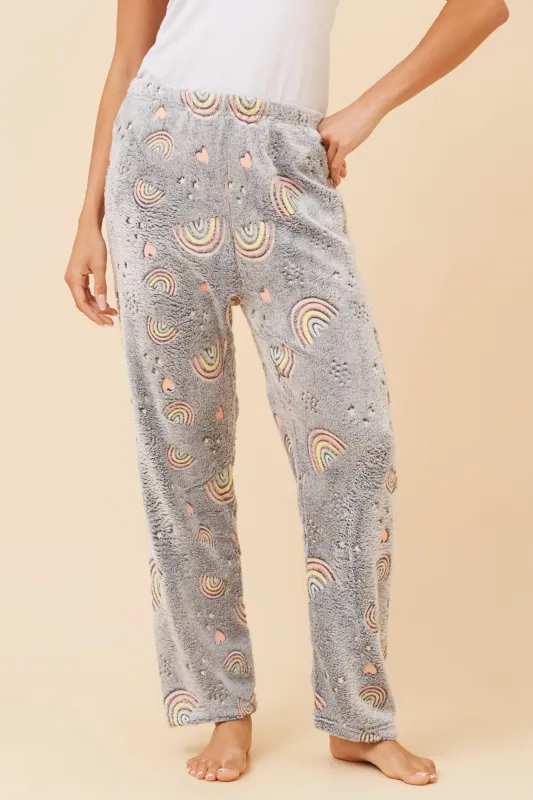LEE RAINBOW PRINT PLUSH PYJAMA PANTS made by Rockmans