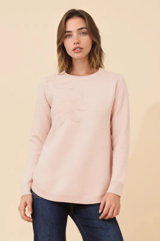 ANITA FLORAL EMBROIDERED PULLOVER made by Rockmans