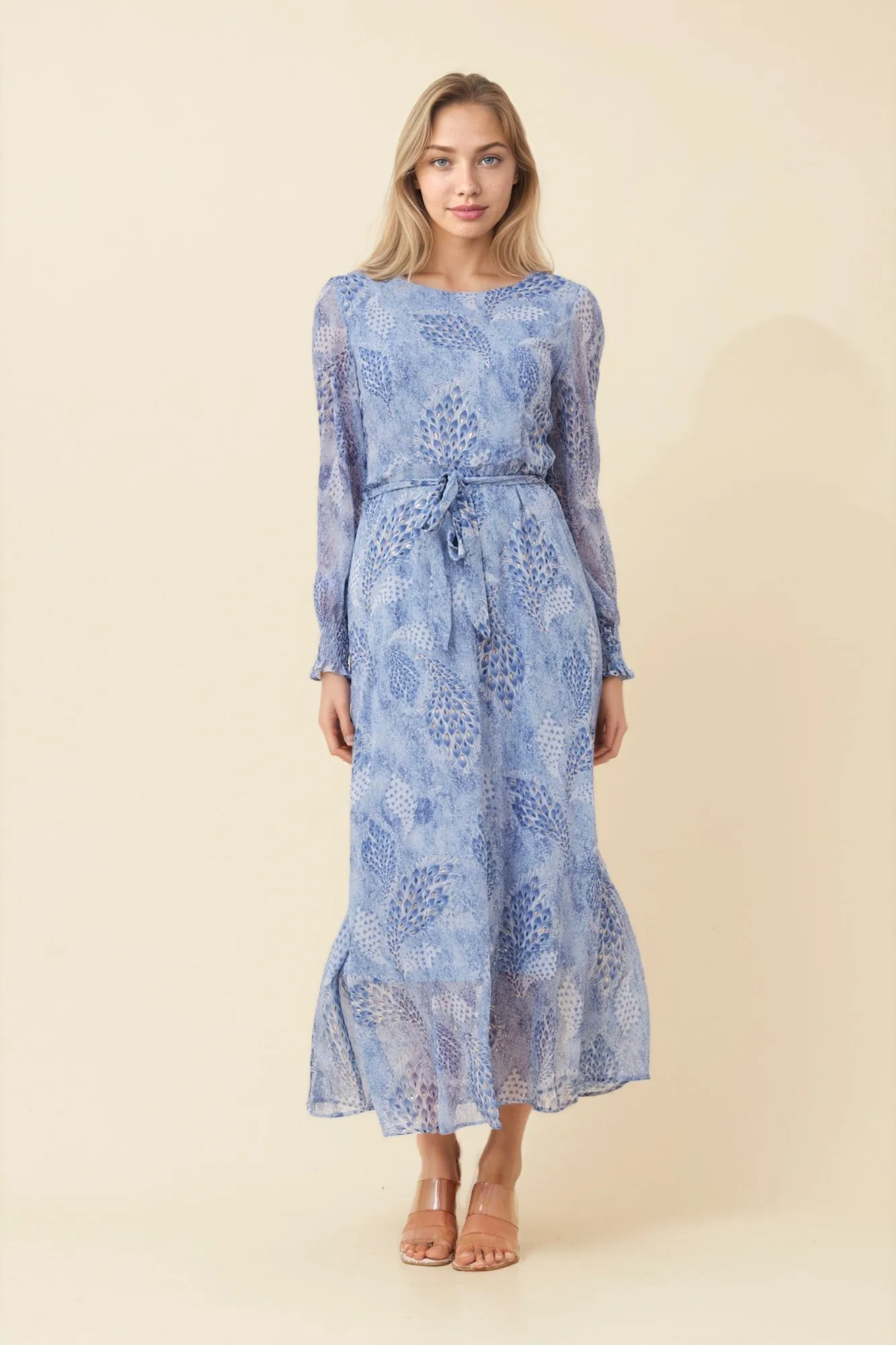 PRISCILLA FEATHER PRINT MAXI DRESS sold by Rockmans product image thumbnail 3