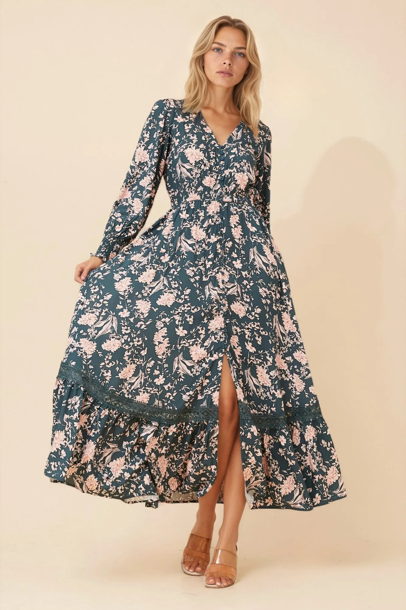 MARRAKECH FLORAL PRINT MAXI DRESS sold by Rockmans product image thumbnail 3