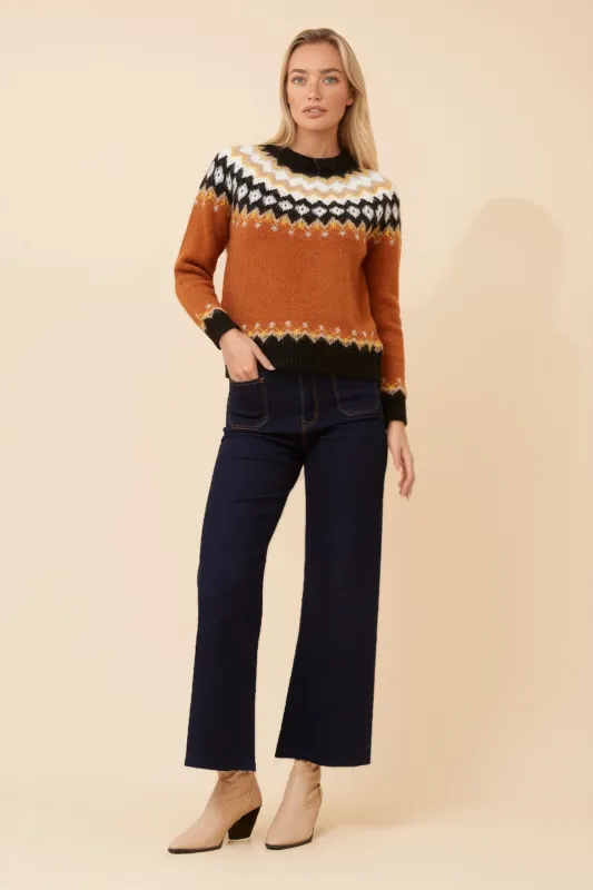 RIANNA JACQUARD KNIT PULLOVER made by Rockmans