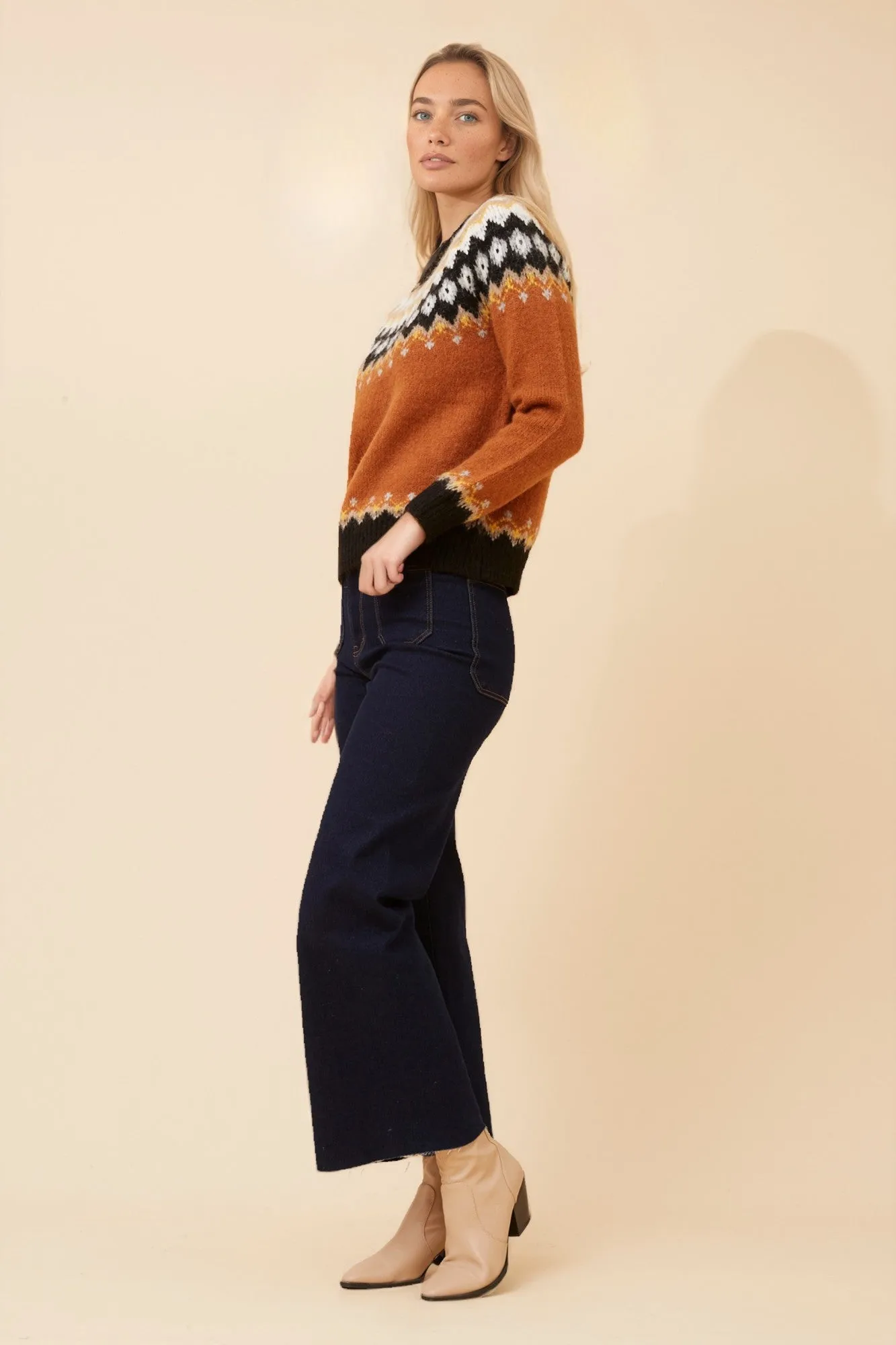 RIANNA JACQUARD KNIT PULLOVER sold by Rockmans product image thumbnail 5