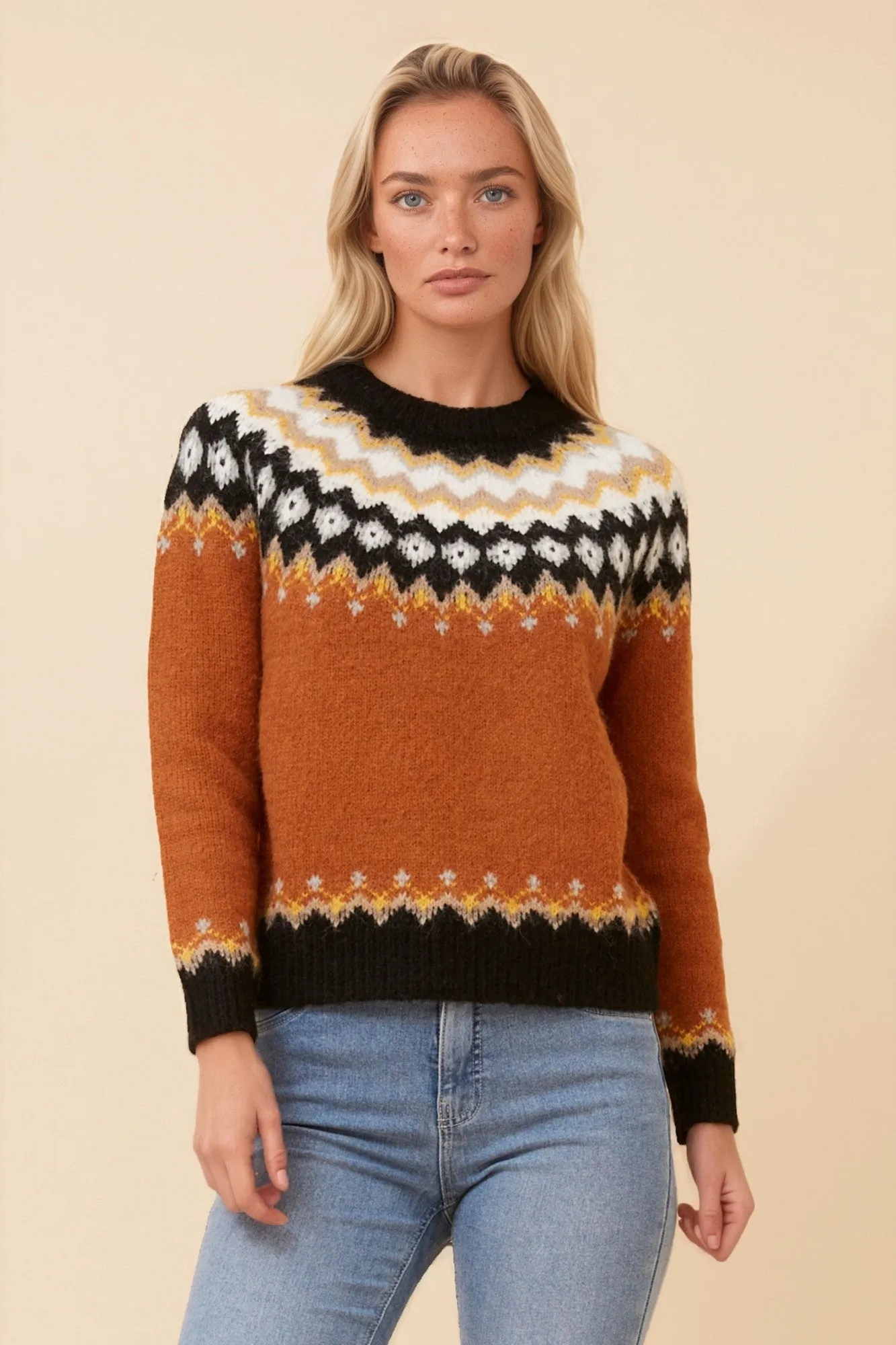 RIANNA JACQUARD KNIT PULLOVER sold by Rockmans product image thumbnail 3