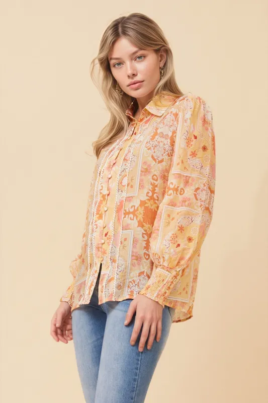 ELKE PATCHWORK PRINT BLOUSE made by Rockmans