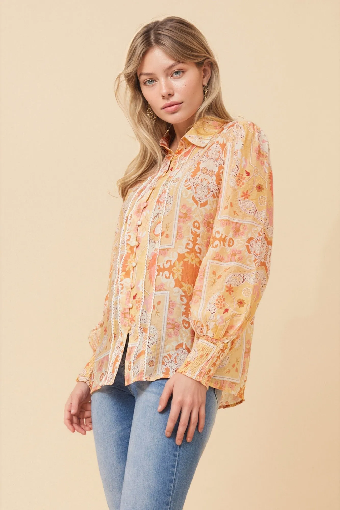 ELKE PATCHWORK PRINT BLOUSE sold by Rockmans