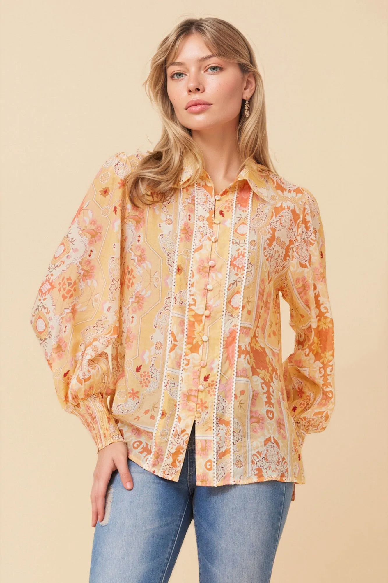 ELKE PATCHWORK PRINT BLOUSE sold by Rockmans product image thumbnail 3
