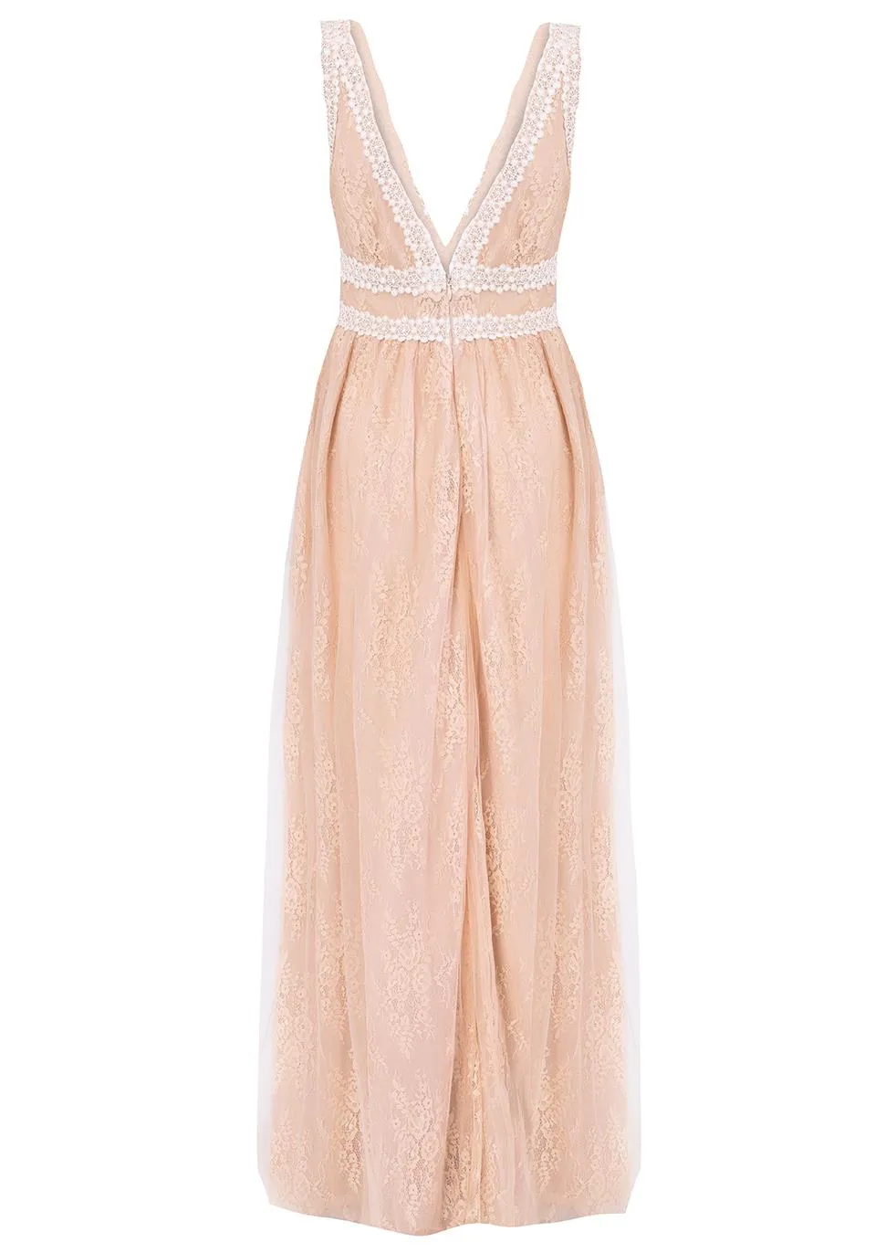 Juliette Nude Lace V-Neck Maxi Dress sold by True Decadence product image thumbnail 4
