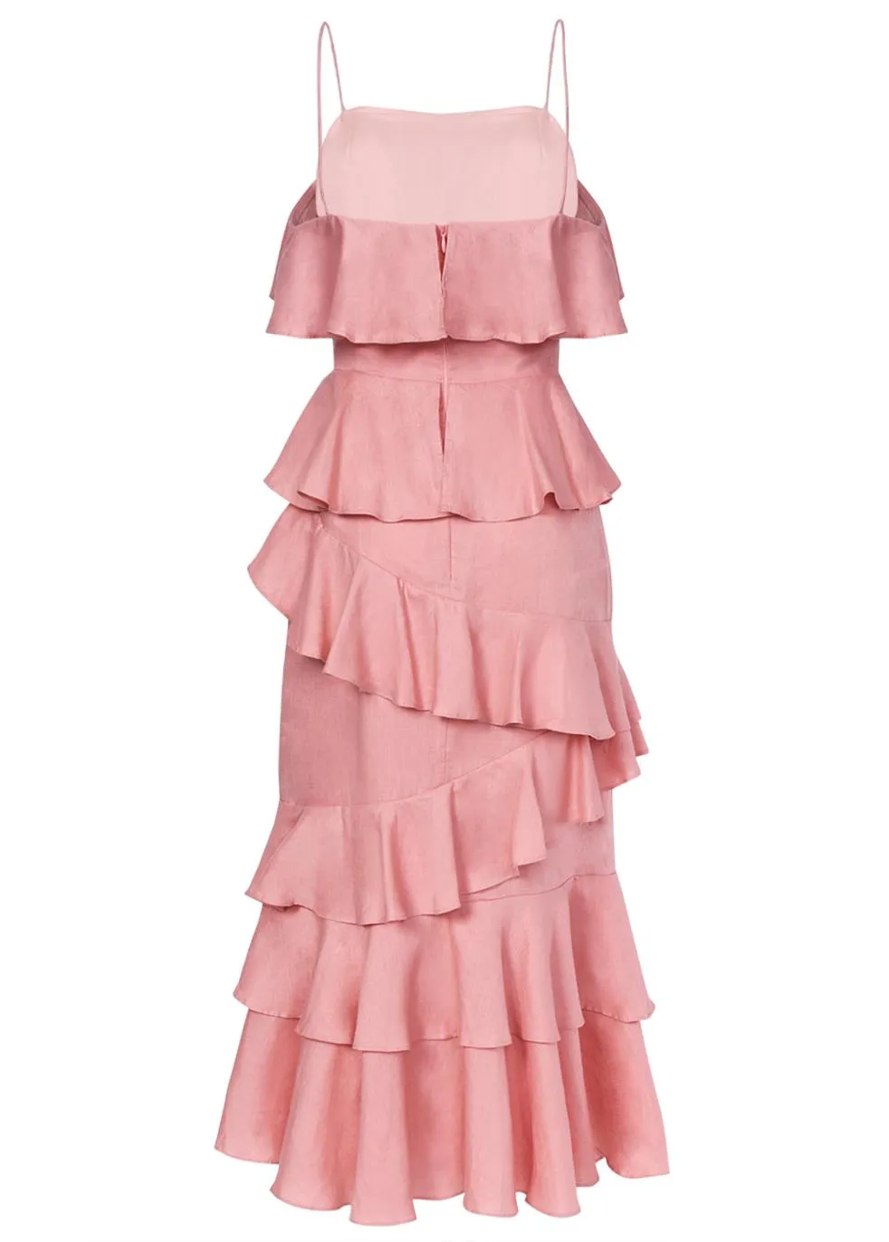 Dusty Pink Harlow Tiered Ruffle Midi Dress sold by True Decadence product image thumbnail 4