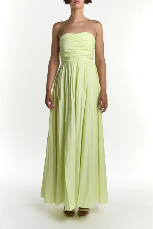 Lime Cream Pleated Maxi-Dress sold by True Decadence