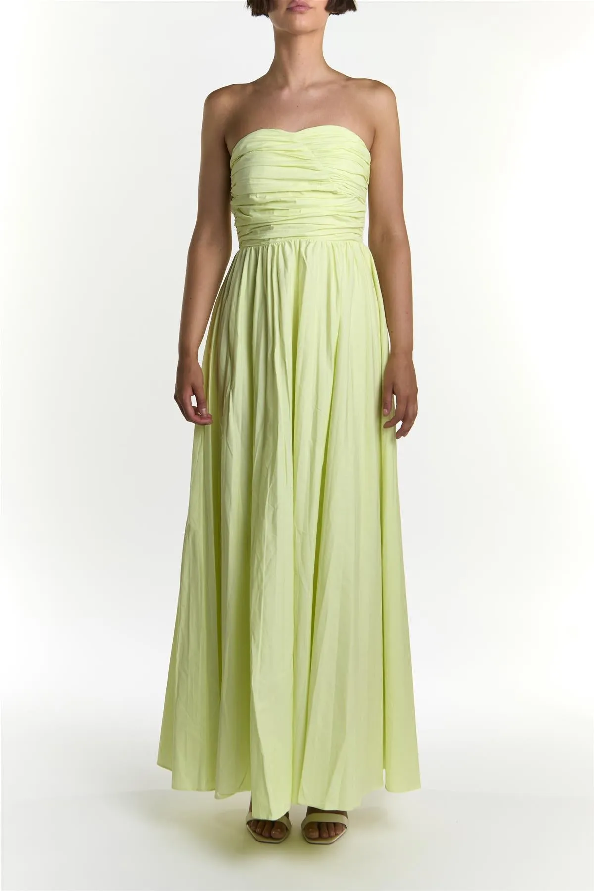 Lime Cream Pleated Maxi-Dress sold by True Decadence