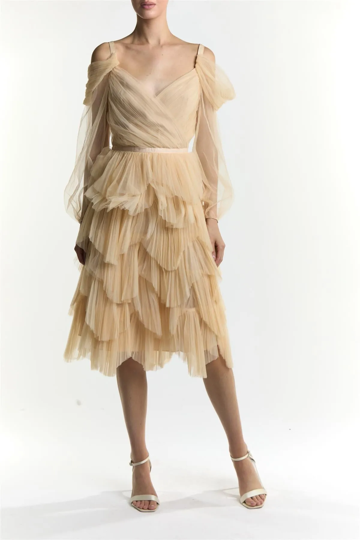 Light Stone Lara Pleated Tulle Skirt Midi-Dress sold by True Decadence product image thumbnail 3