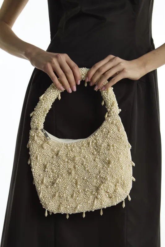 White Beaded Shoulder-Bag sold by True Decadence