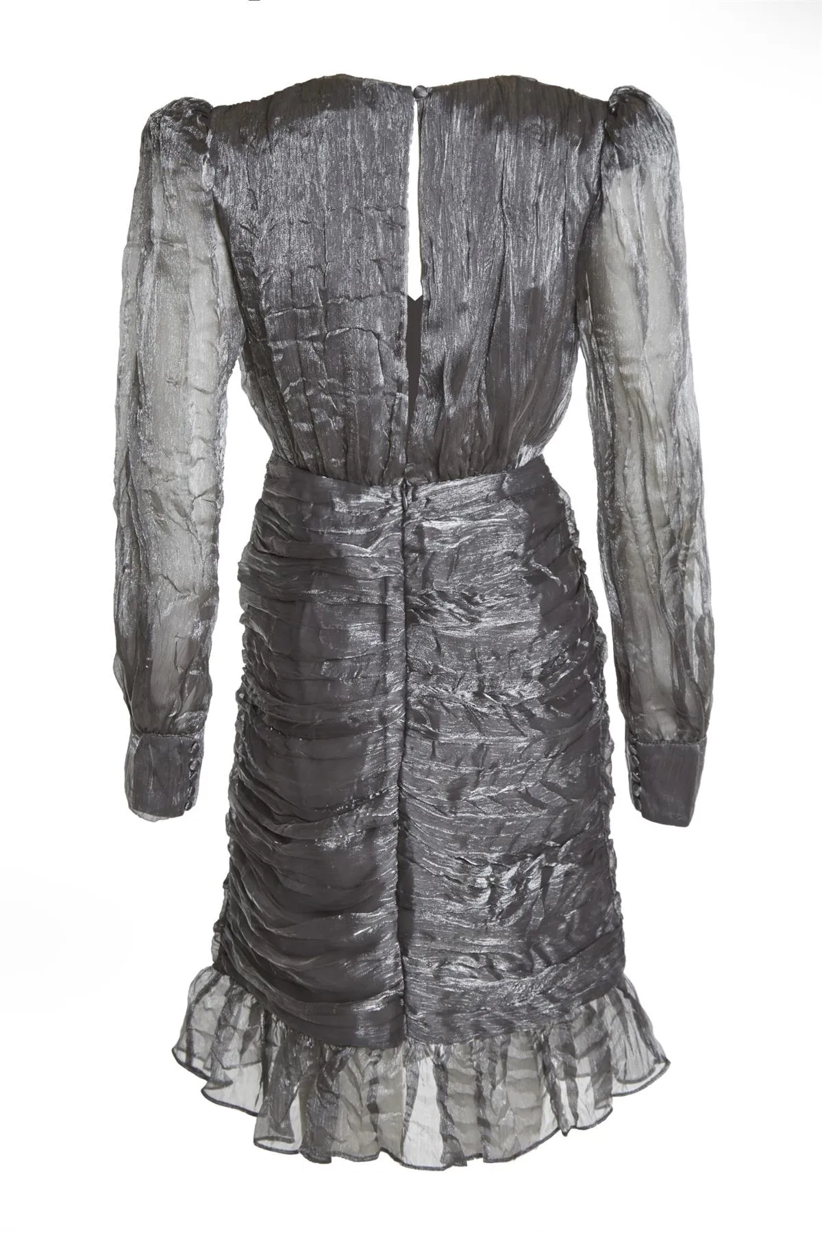 Andi Petrol Crinkle Organza Ruched Knee Length Dress sold by True Decadence product image thumbnail 4