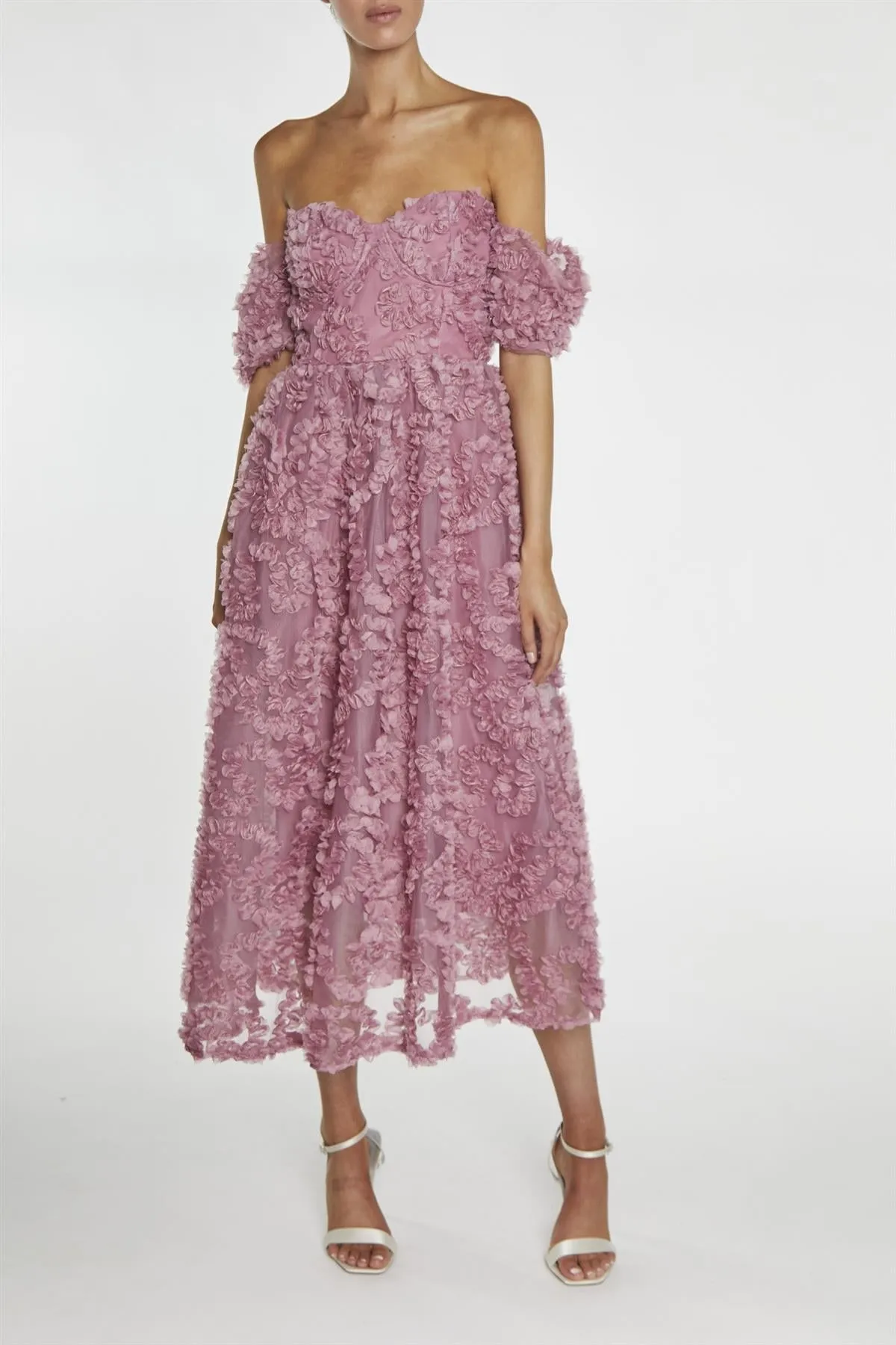 Amelia Dusty Rose Bardot Bust Cup Midi Dress sold by True Decadence product image thumbnail 3