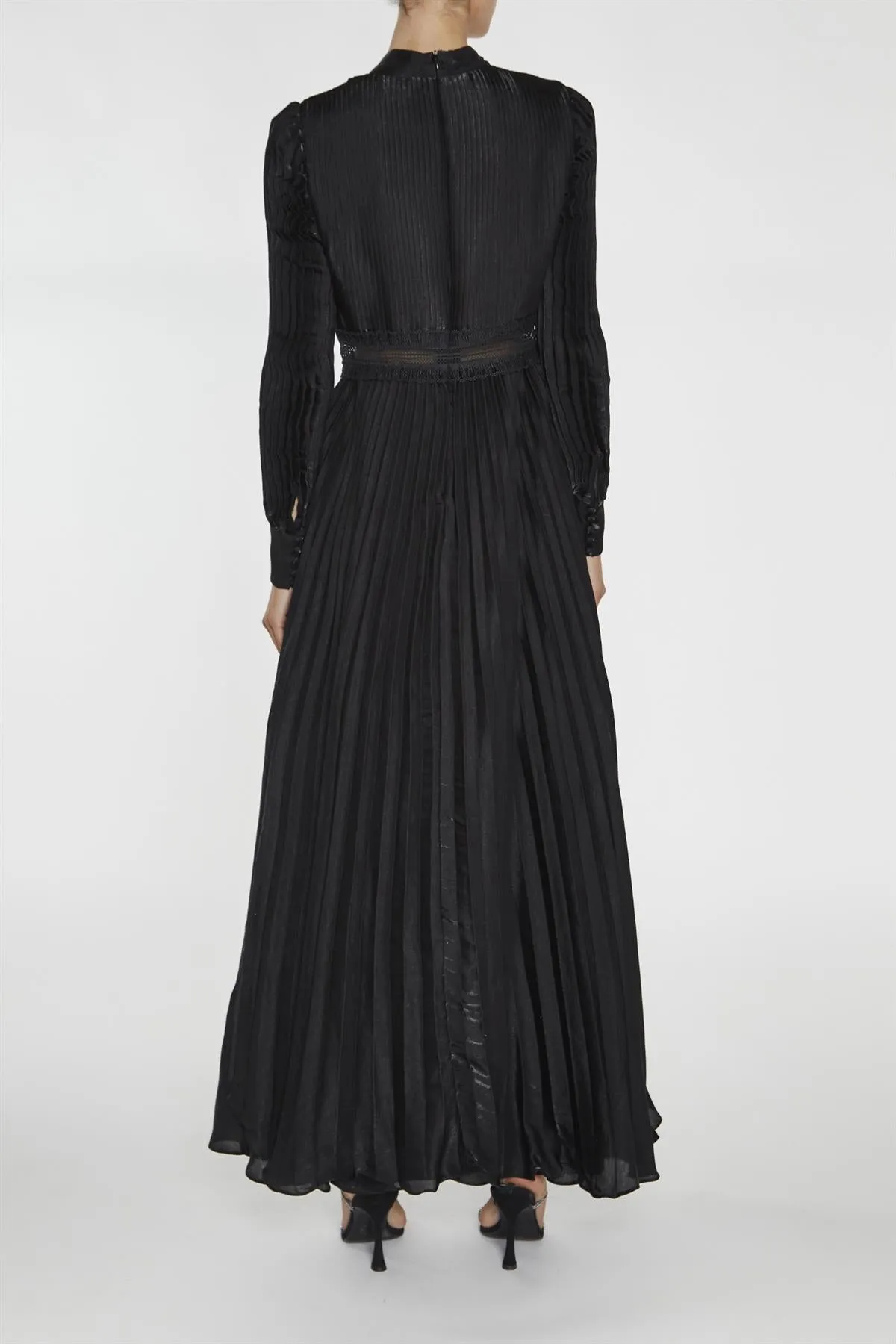 Athena Black Pleated Long Sleeve Maxi-Dress sold by True Decadence product image thumbnail 2