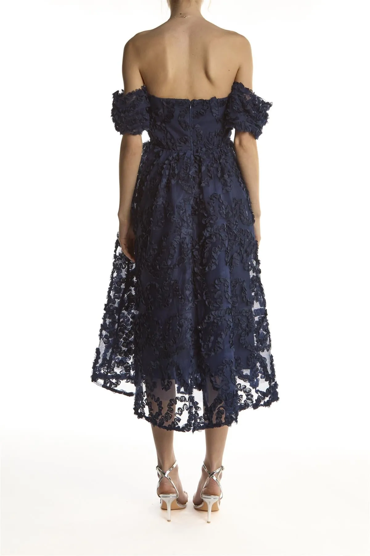 Light navy Amelia Bardot Bust Cup Midi Dress sold by True Decadence product image thumbnail 2