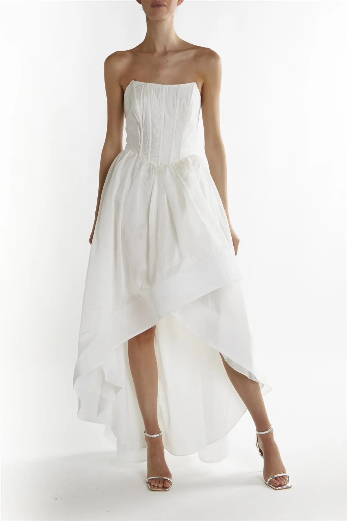 White Oaklynn Bandeau Hi-Lo Dress sold by True Decadence product image thumbnail 3
