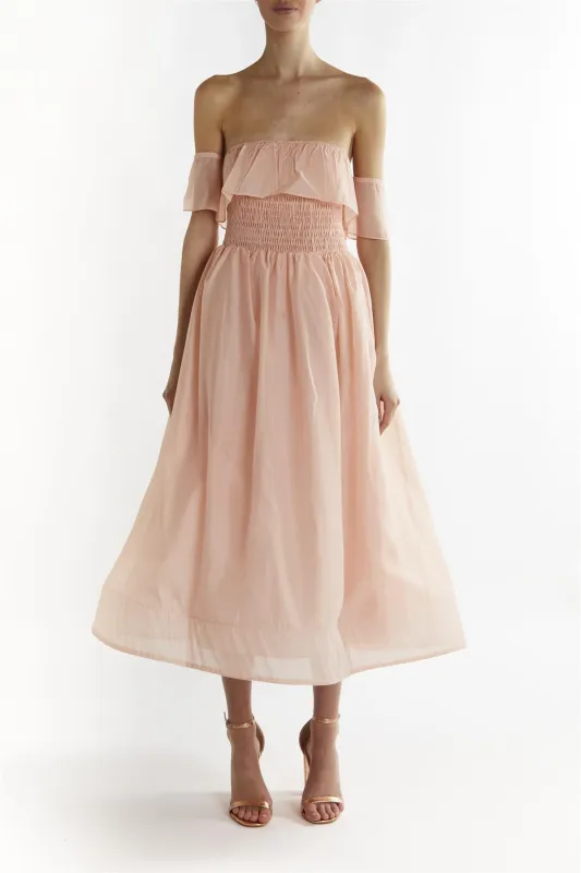 Dusty-Pink Emely Bandeau Midi-Dress sold by True Decadence