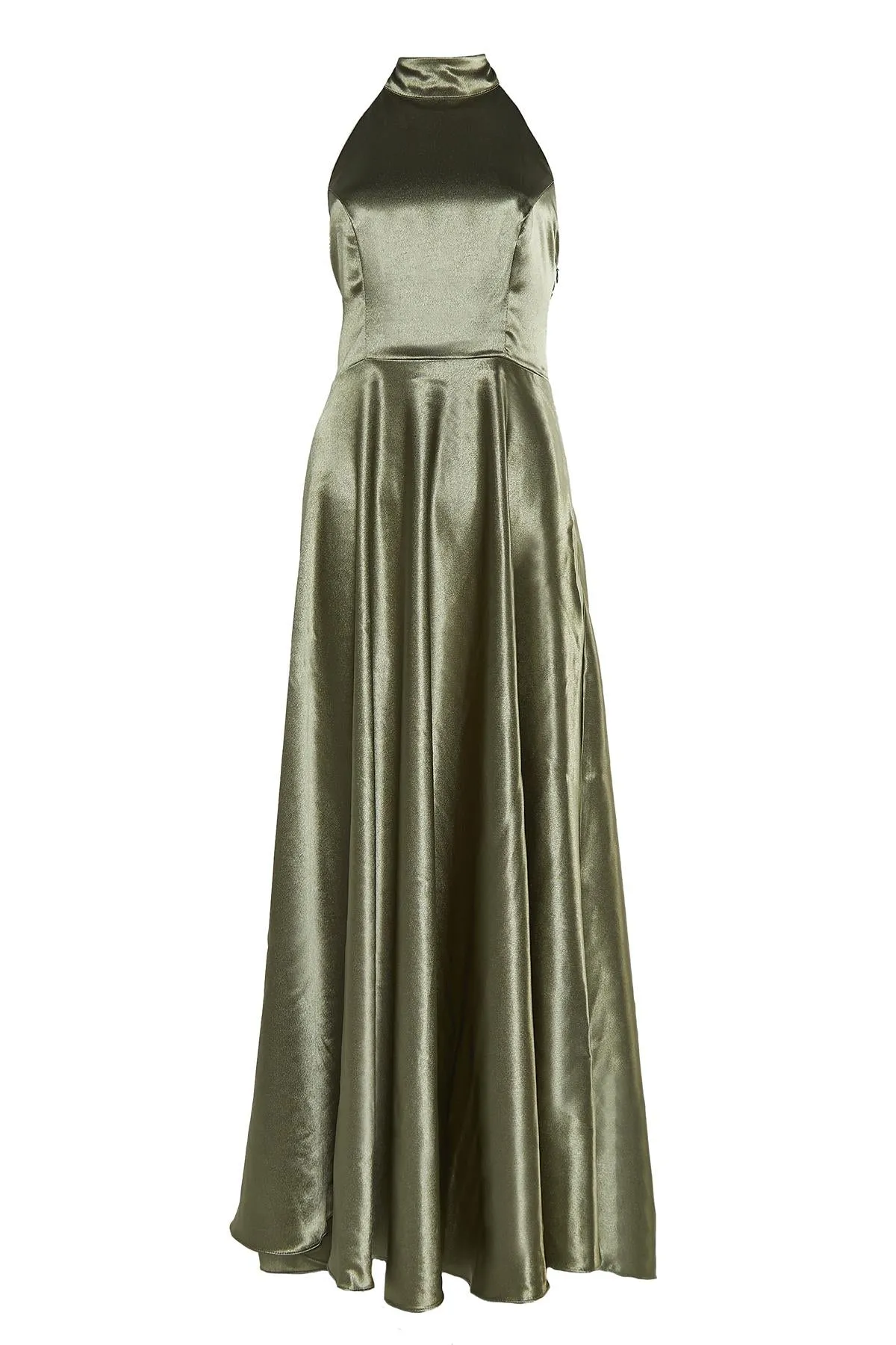 Cleo Sage-Green Halterneck Bias-Cut Maxi-Dress sold by True Decadence product image thumbnail 3