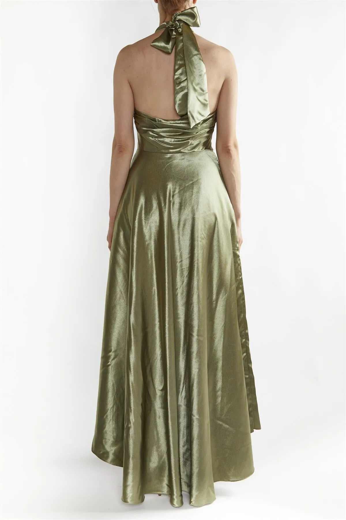 Cleo Sage-Green Halterneck Bias-Cut Maxi-Dress sold by True Decadence product image thumbnail 2