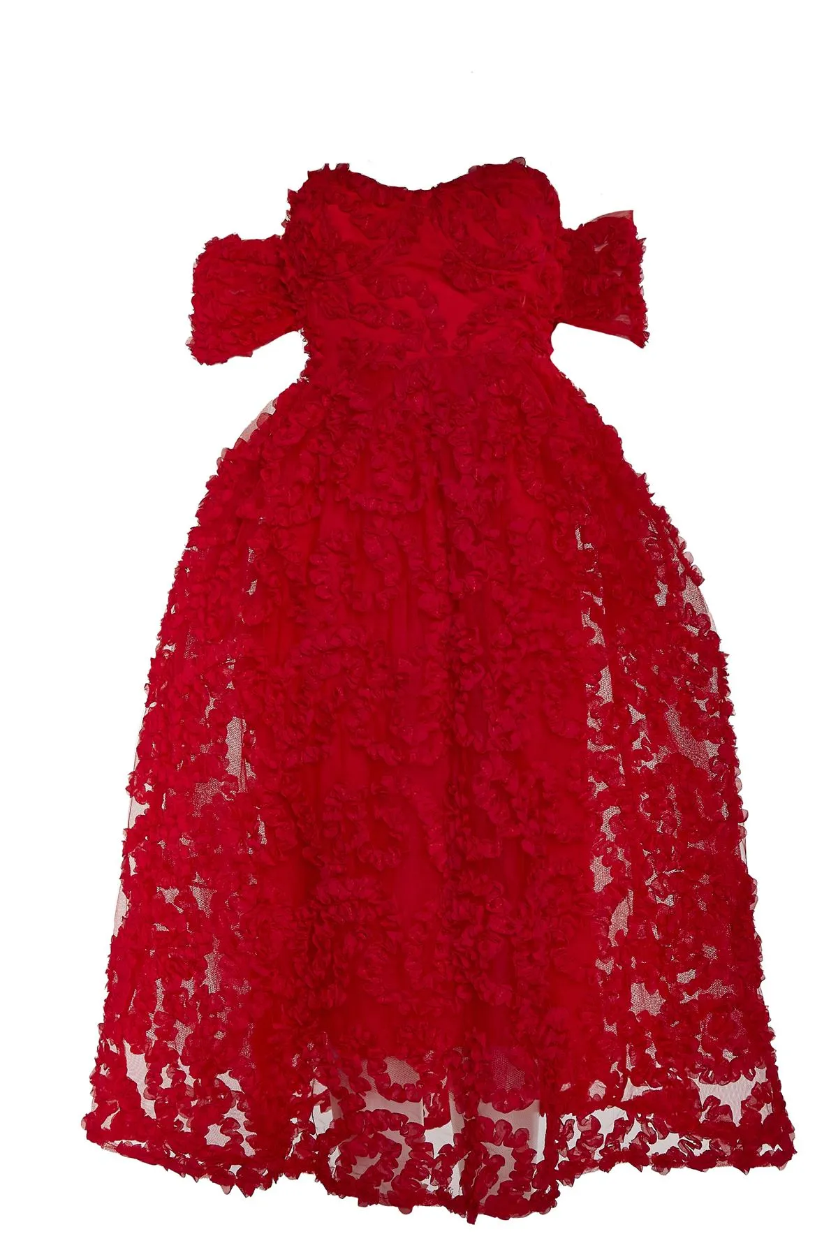 Amelia Red Bardot Bust Cup Midi Dress sold by True Decadence product image thumbnail 2