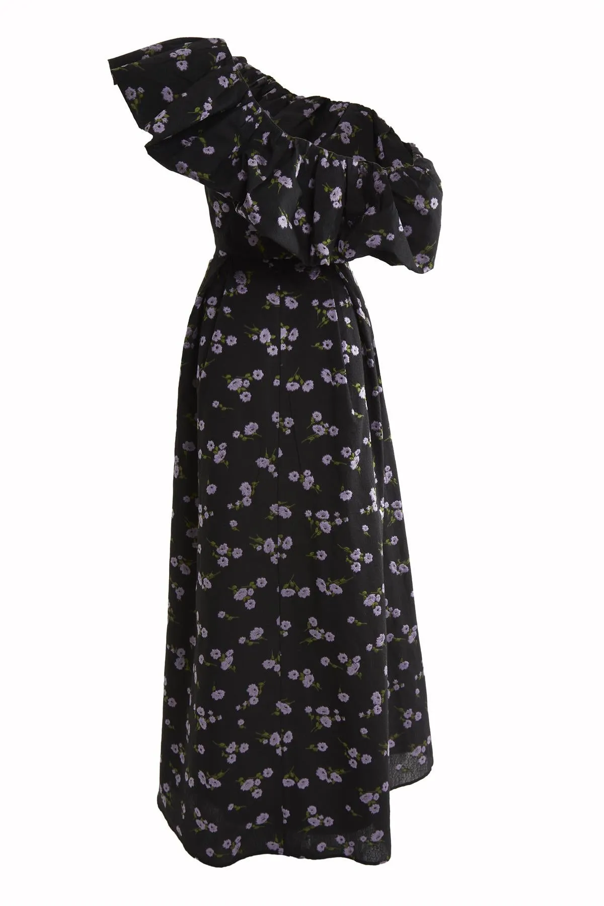 Blake Black-Lilac Brocade Puff One Shoulder Maxi-Dress sold by True Decadence product image thumbnail 5