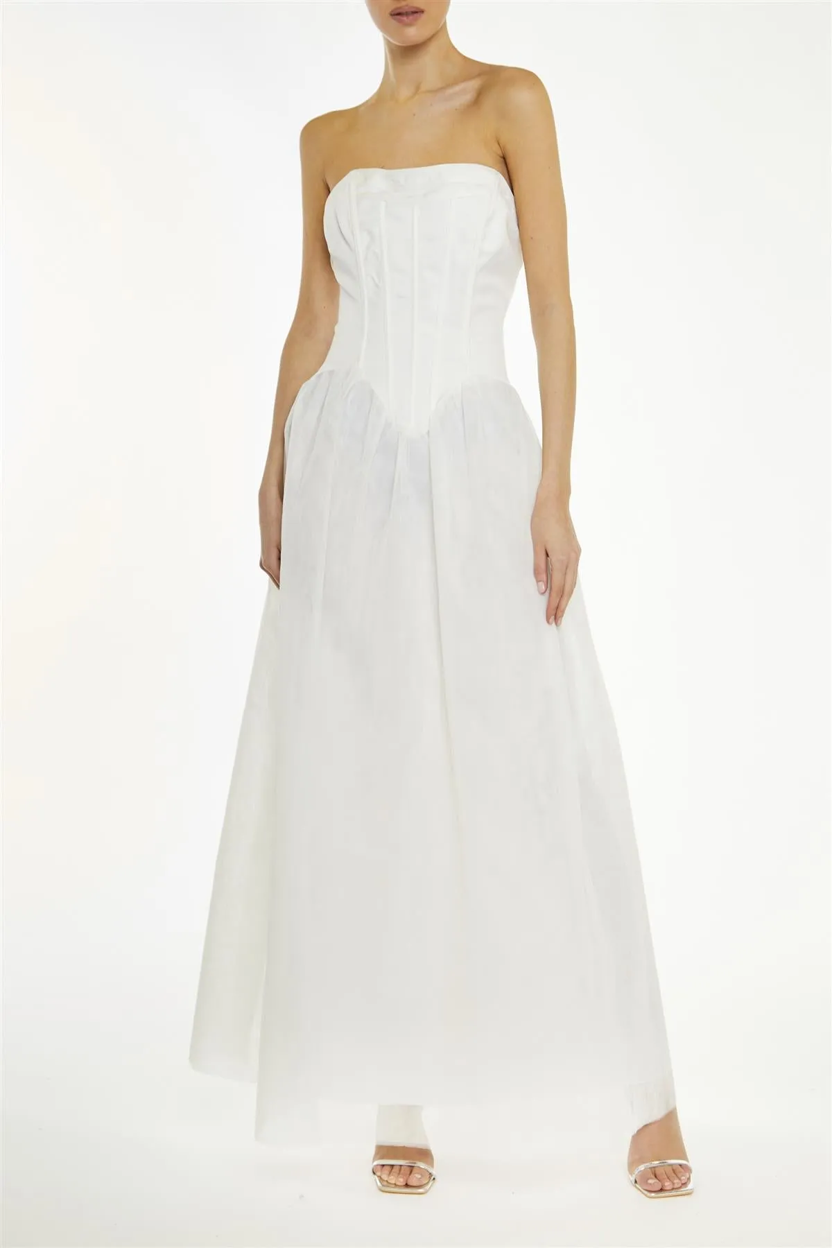 Angel White Bandeau Corset Maxi-Dress sold by True Decadence product image thumbnail 3
