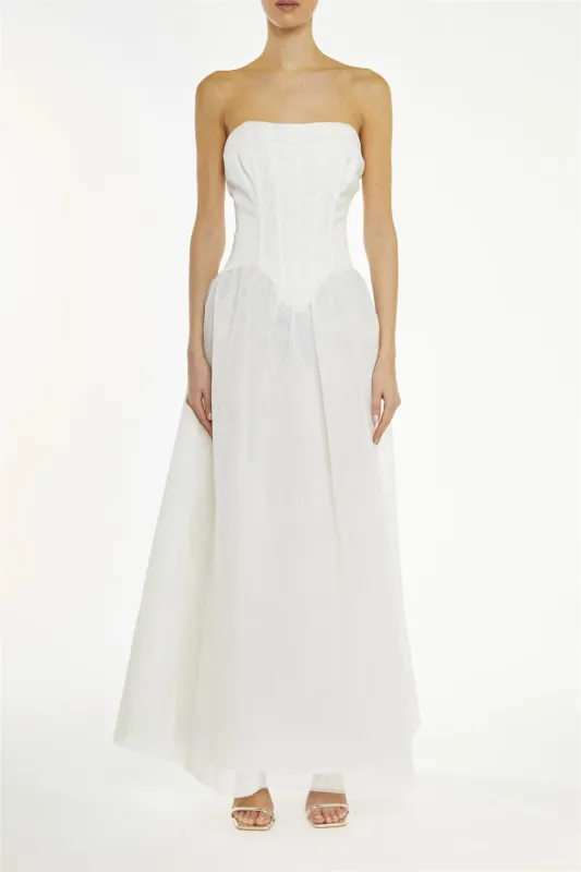 Angel White Bandeau Corset Maxi-Dress made by True Decadence