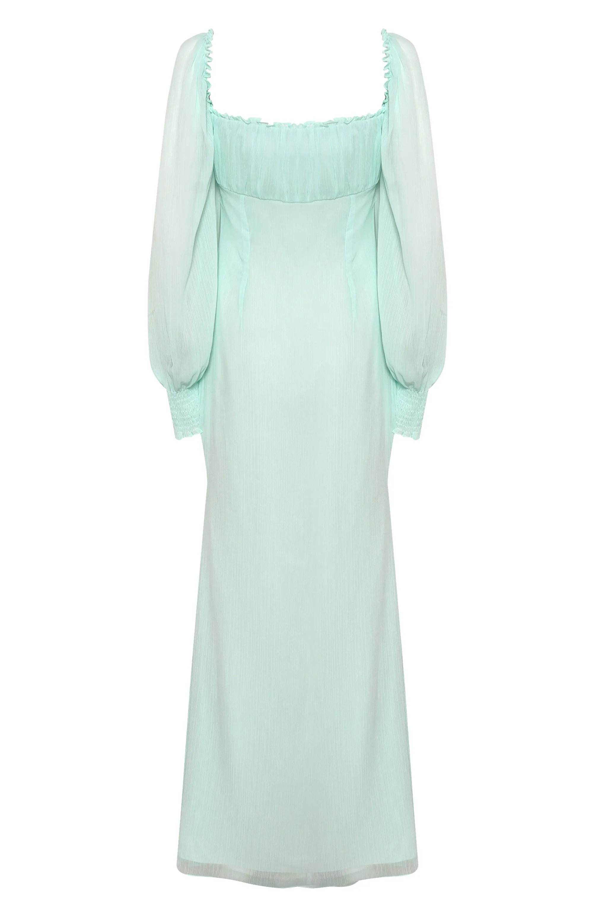 Pale Aqua Button Front Split Front Maxi Dress sold by True Decadence product image thumbnail 4