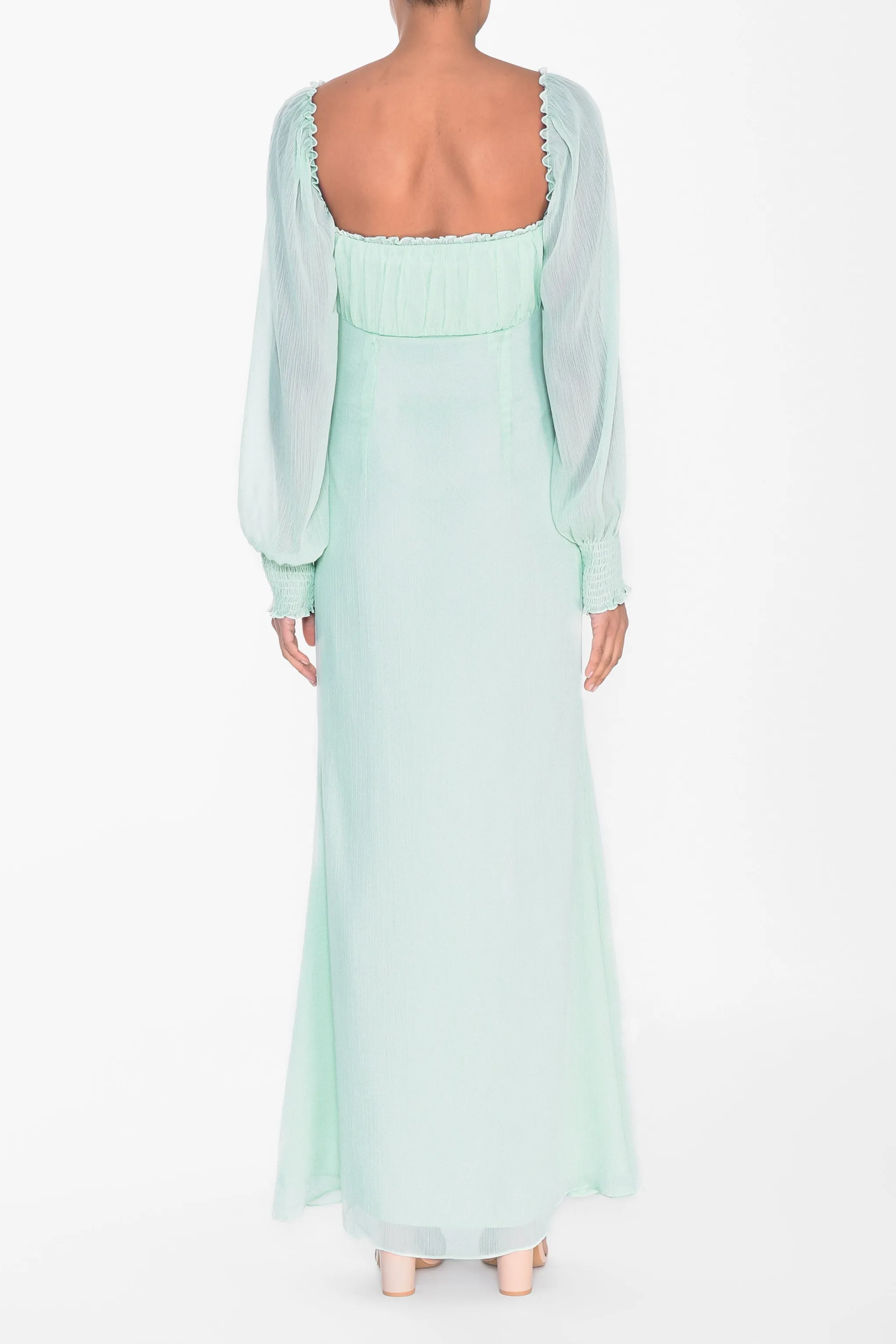 Pale Aqua Button Front Split Front Maxi Dress sold by True Decadence product image thumbnail 2