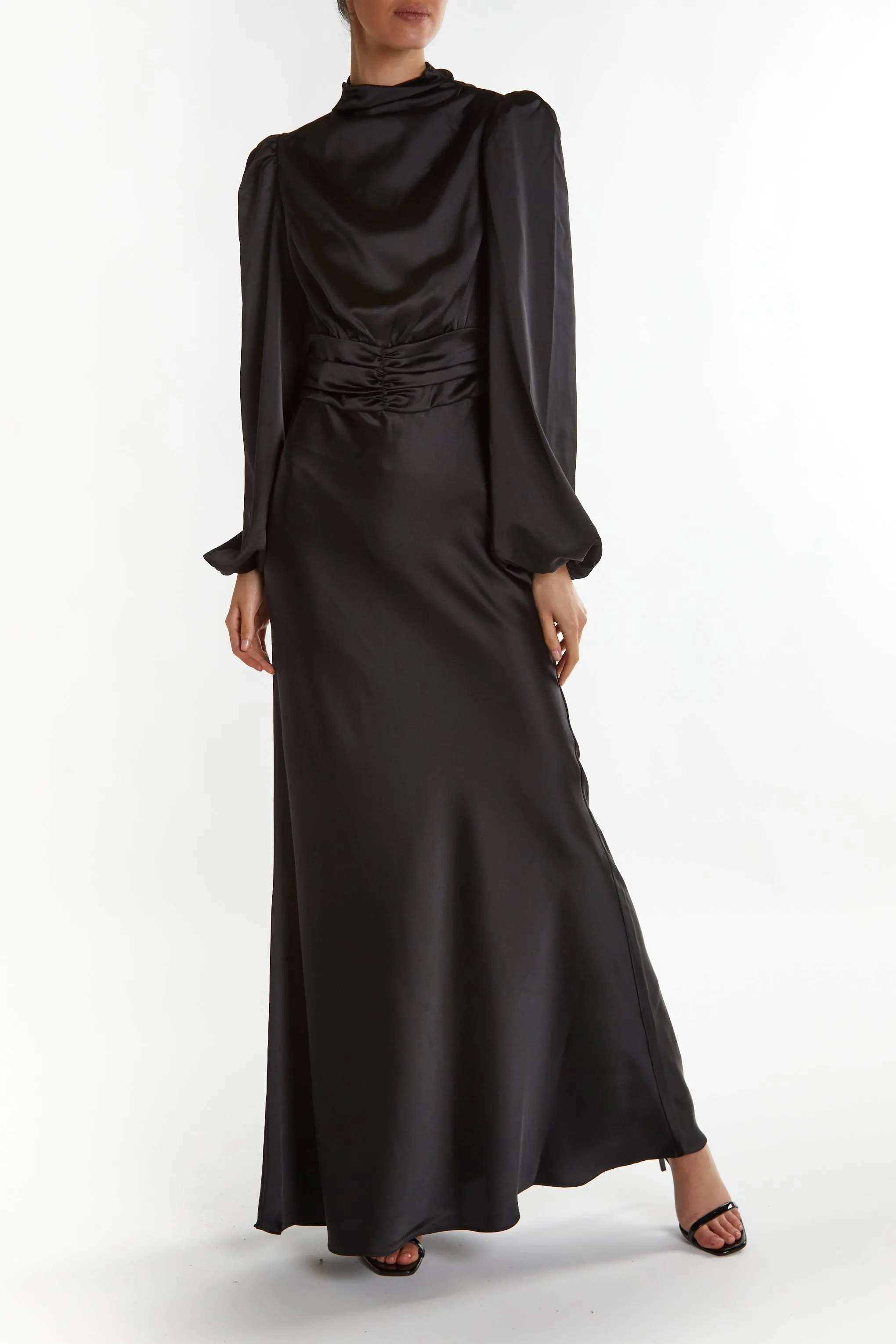 Sutton Black High Cowl-Neck Maxi Dress sold by True Decadence product image thumbnail 3