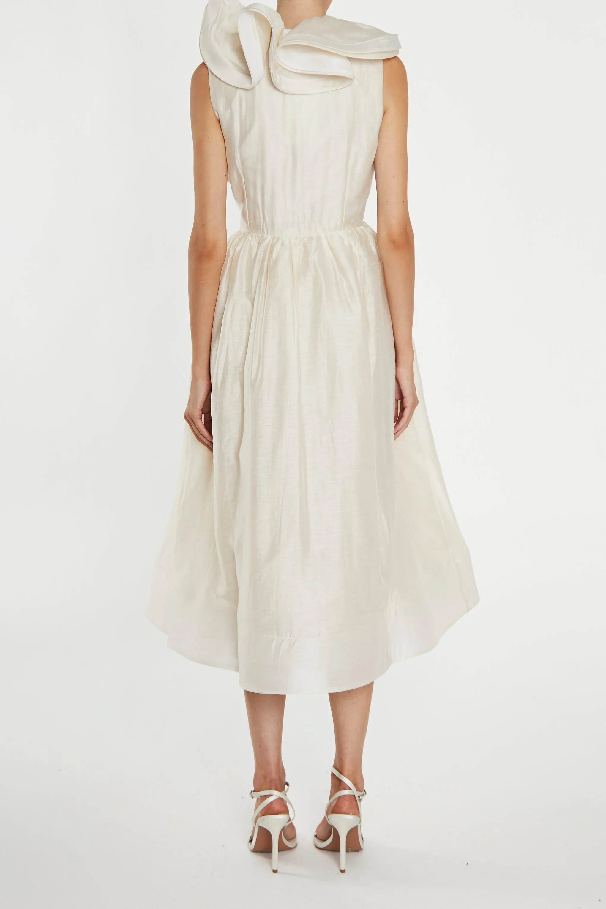 Peyton Cream Ruffle Midi Dress – Romantic Bridesmaid & Cocktail Party Dress sold by True Decadence product image thumbnail 2