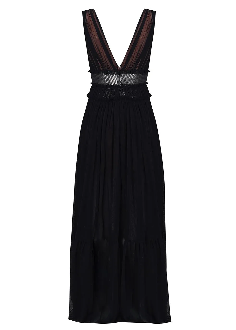 Eve Black Nude Plunge-Front Shimmer Belt Maxi Dress sold by True Decadence product image thumbnail 3