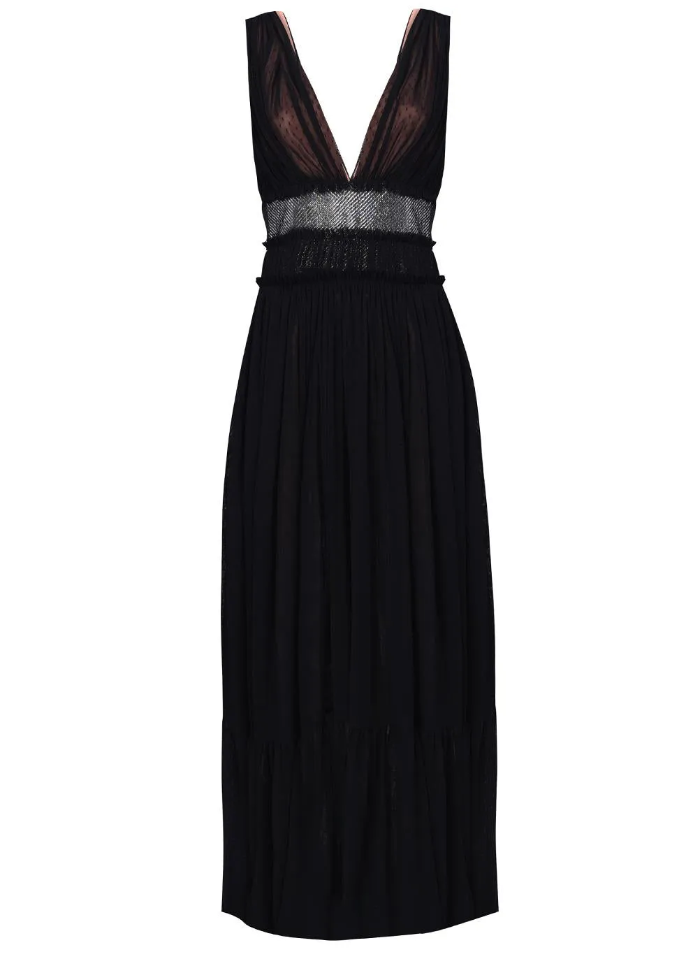 Eve Black Nude Plunge-Front Shimmer Belt Maxi Dress sold by True Decadence product image thumbnail 4