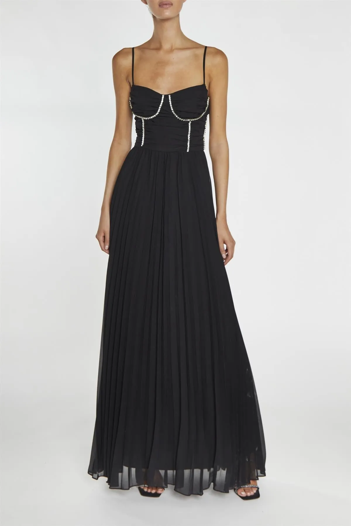 Elaina Black Diamante Trimmed Bust Maxi Dress sold by True Decadence product image thumbnail 3
