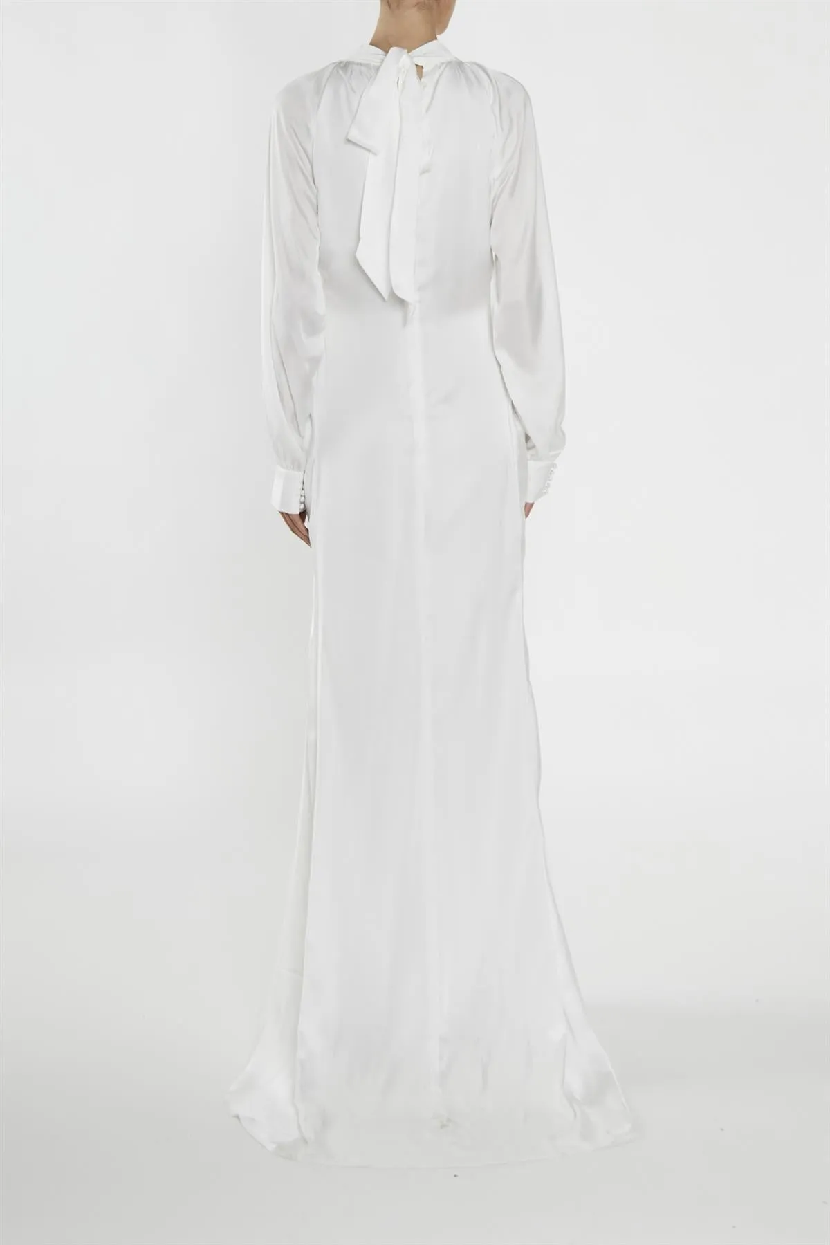 Reyna White High-Neck Fishtail Maxi-Dress sold by True Decadence product image thumbnail 2
