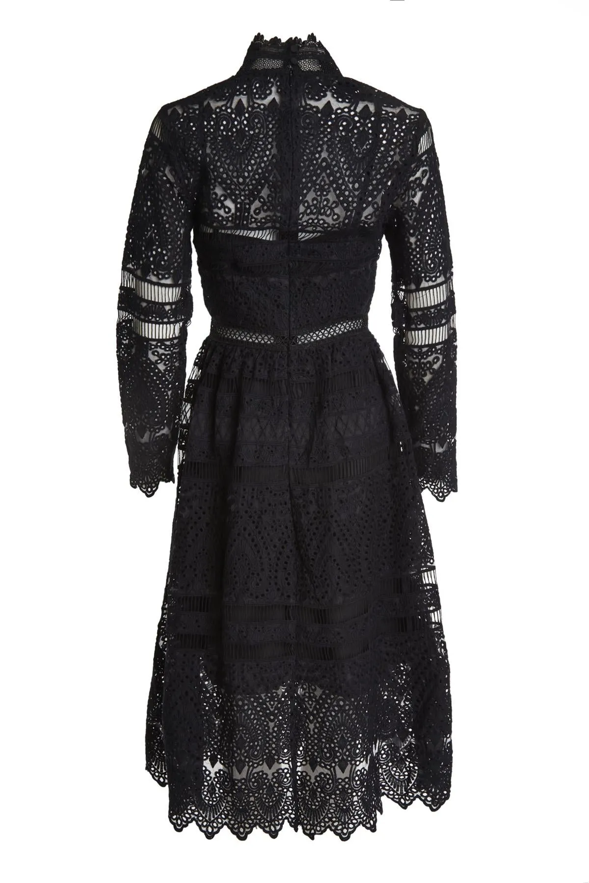 Carter Black High-Neck Lace Midi Dress sold by True Decadence product image thumbnail 2