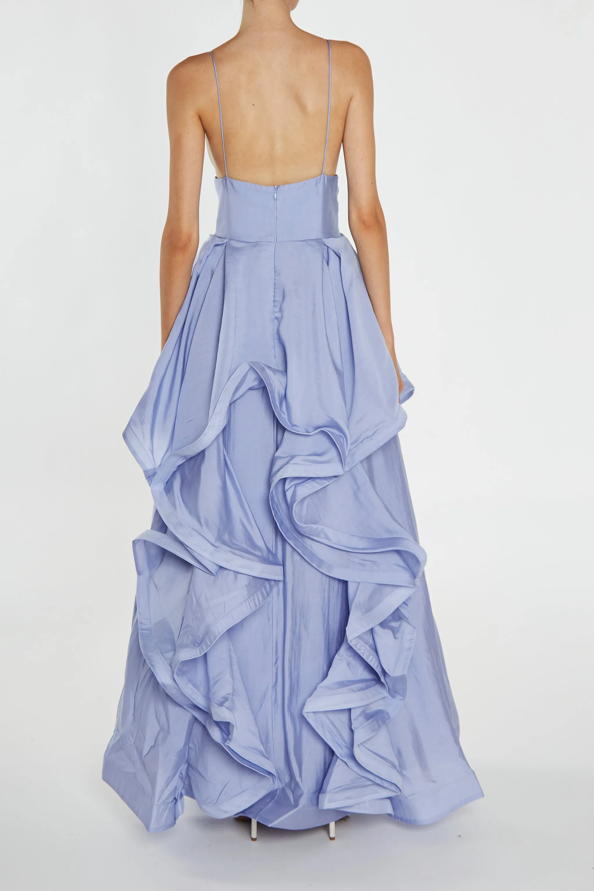 Ingrid Cornflower Blue Layered Ruffle Strappy Maxi-Dress sold by True Decadence product image thumbnail 2