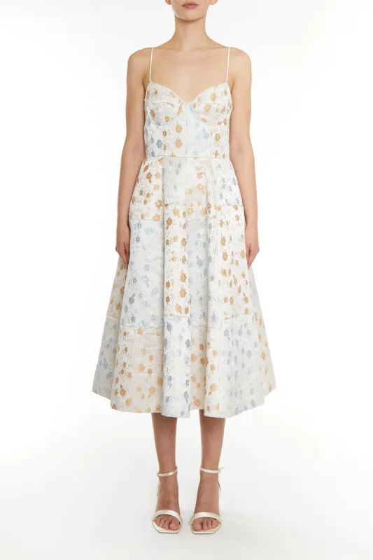 Leyla Jacquard Patchwork Skater Midi Dress sold by True Decadence