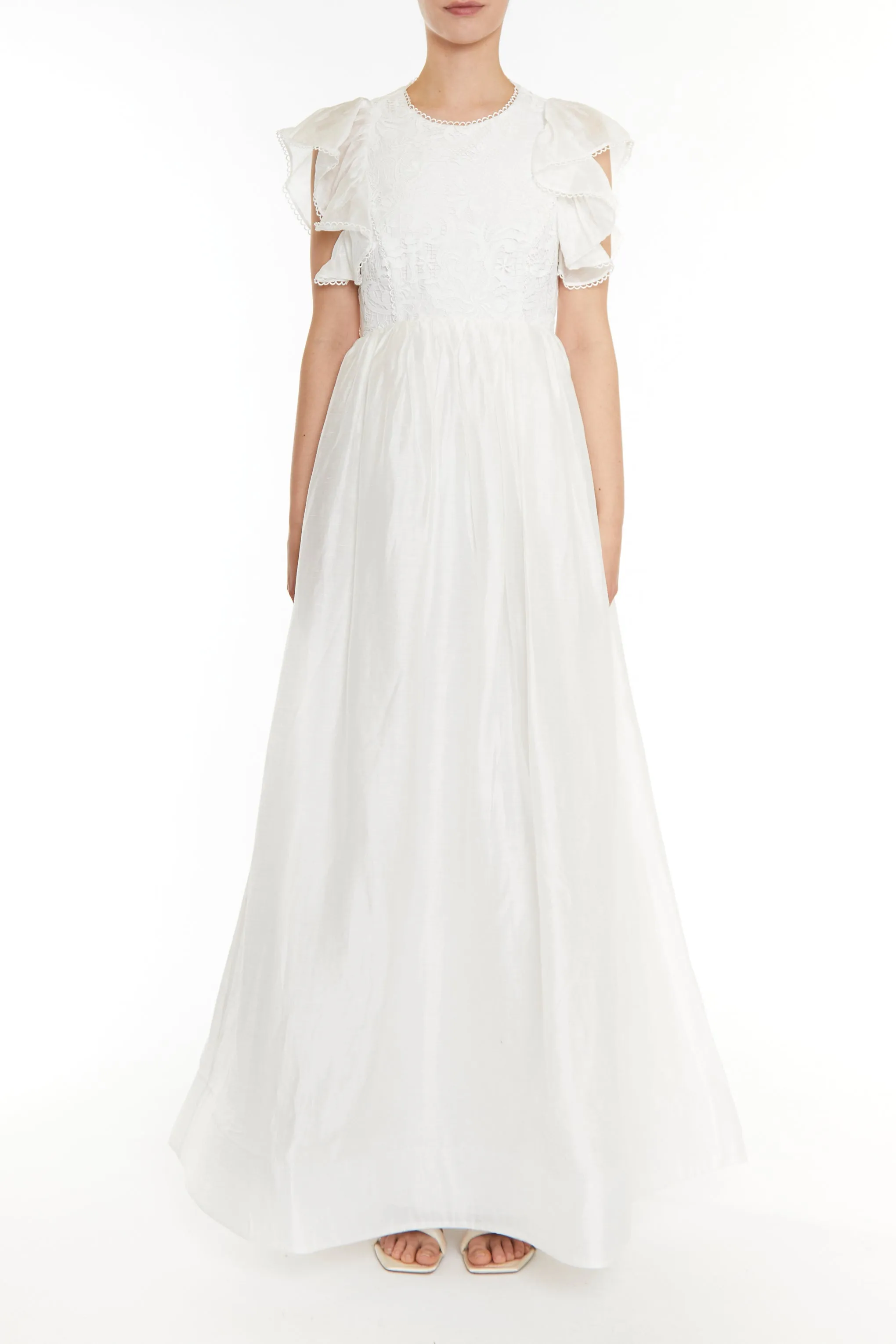 Birdie White Open Back Maxi Dress sold by True Decadence