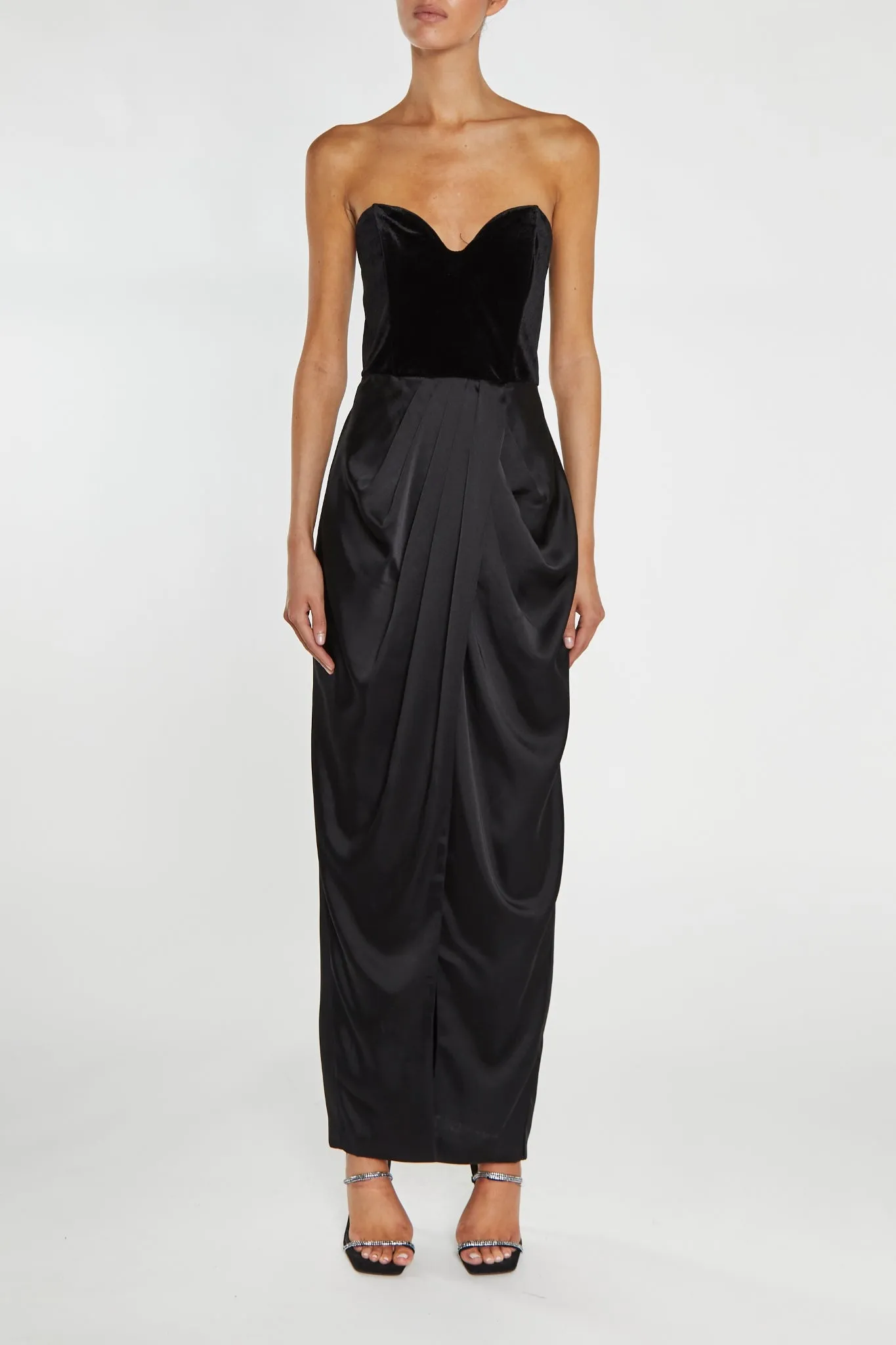 Alexis Black Bandeau Draped Maxi Dress sold by True Decadence product image thumbnail 3