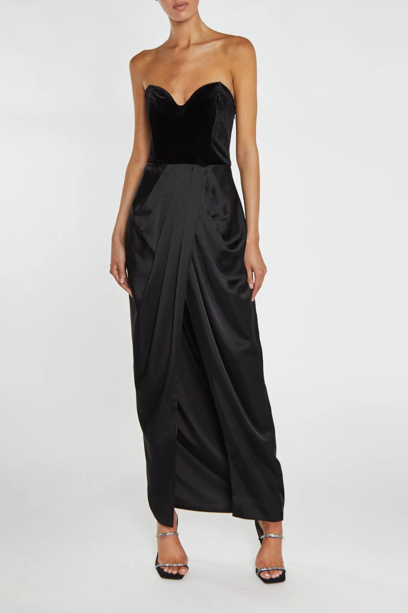 Alexis Black Bandeau Draped Maxi Dress sold by True Decadence product image thumbnail 4