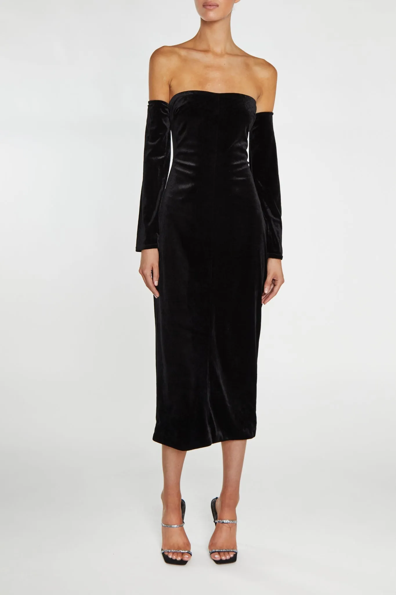 Zoe Black Bardot Fitted Midi Dress sold by True Decadence product image thumbnail 2