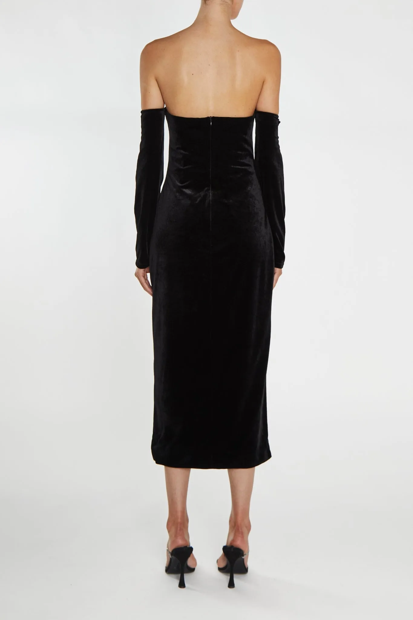 Zoe Black Bardot Fitted Midi Dress sold by True Decadence product image thumbnail 4