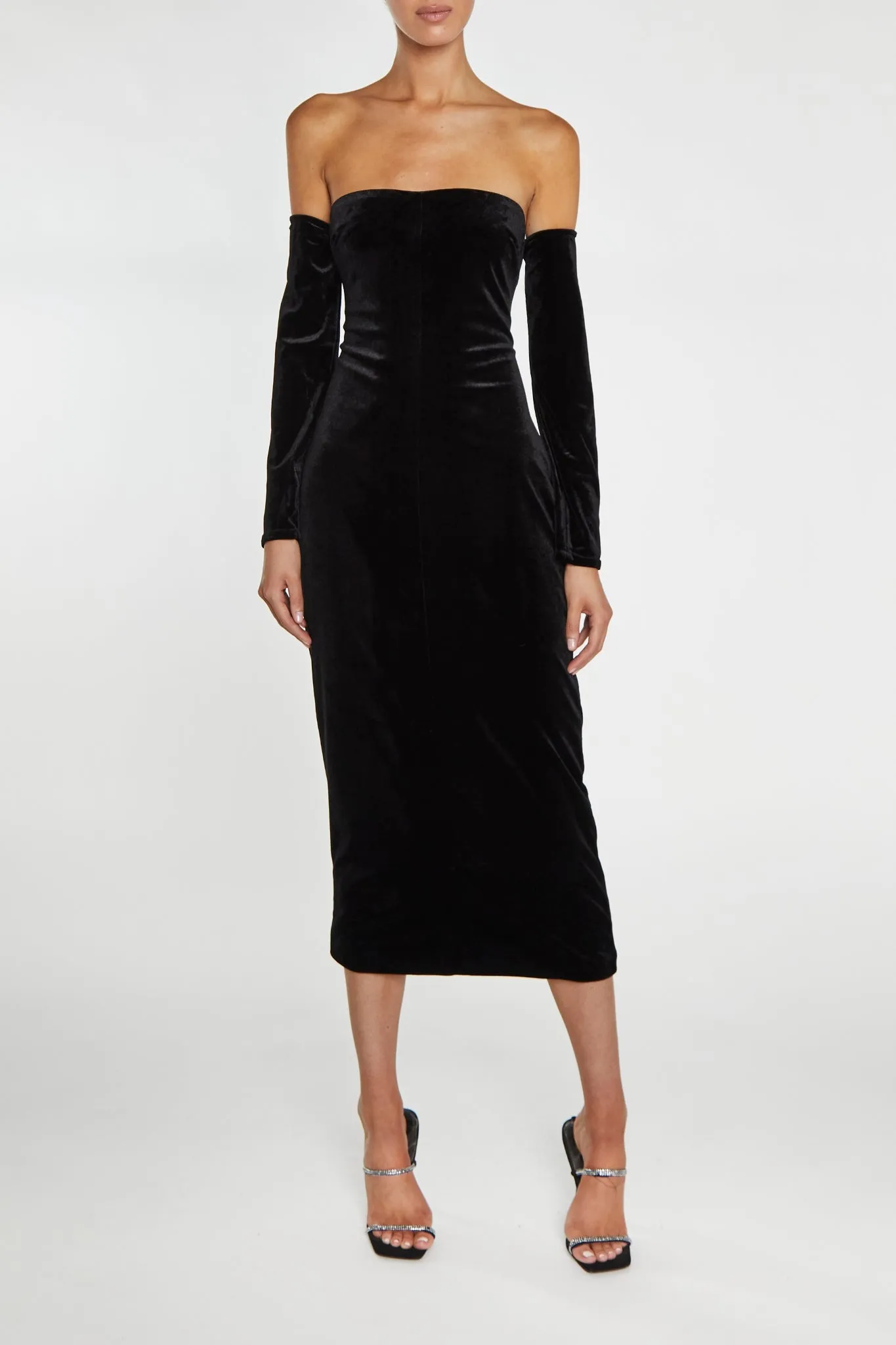 Zoe Black Bardot Fitted Midi Dress sold by True Decadence product image thumbnail 3