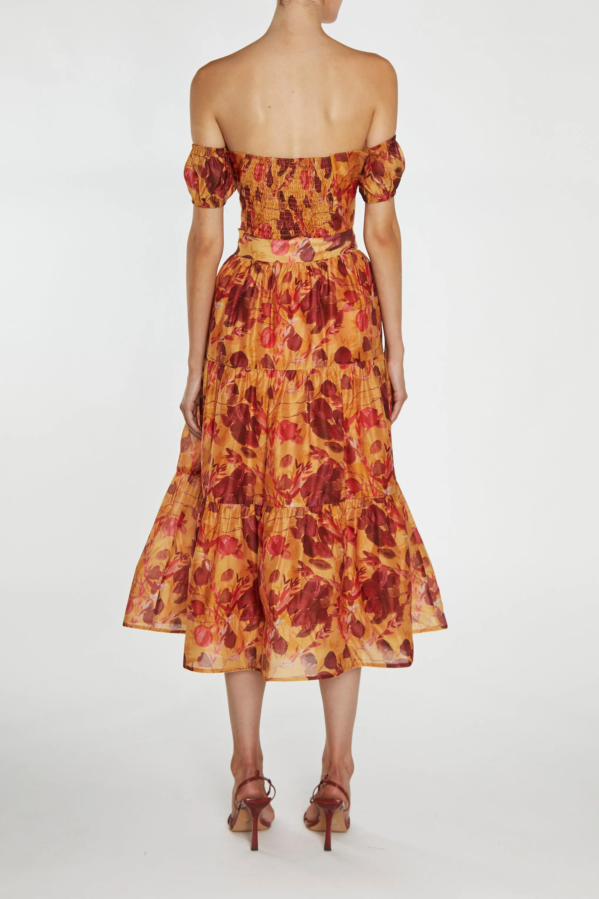 Phoebe Co-Ord Golden Leaf Print Bardot Crop-Top sold by True Decadence product image thumbnail 2