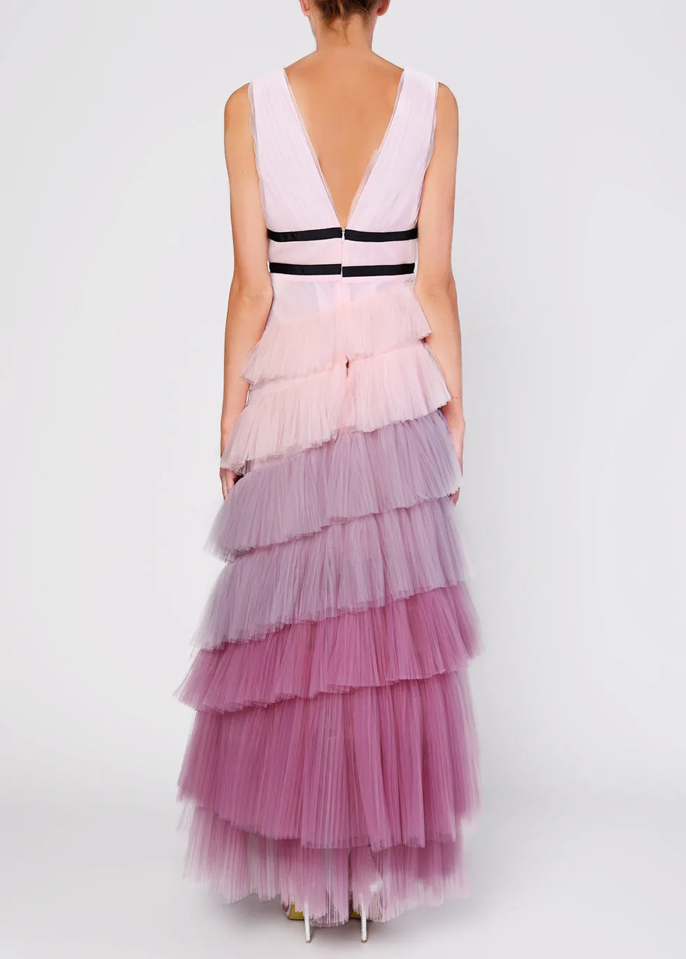 Layla Lilac Ombre Pleated Tired Maxi-Dress sold by True Decadence product image thumbnail 2